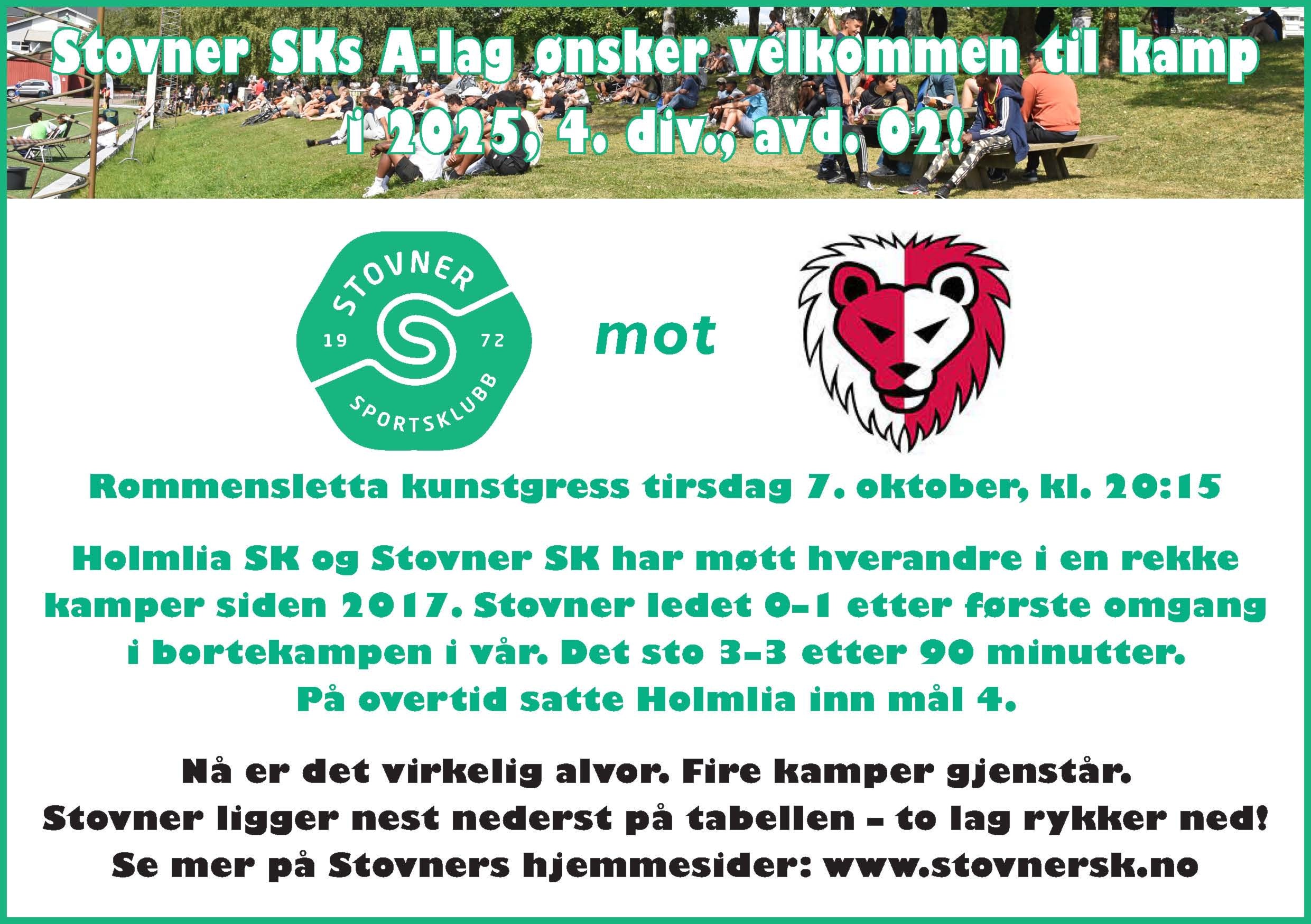Holmlia må slås